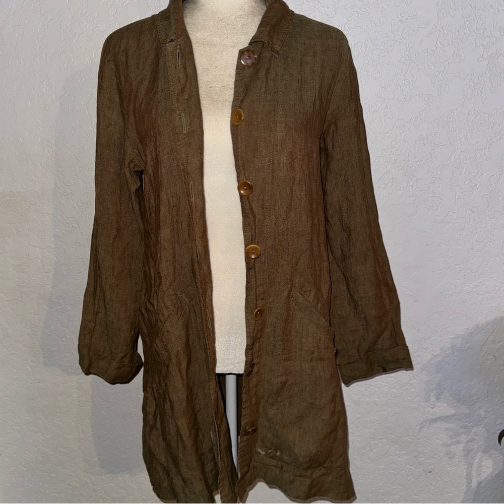 Flax Linen Button Down Shacket - image 1